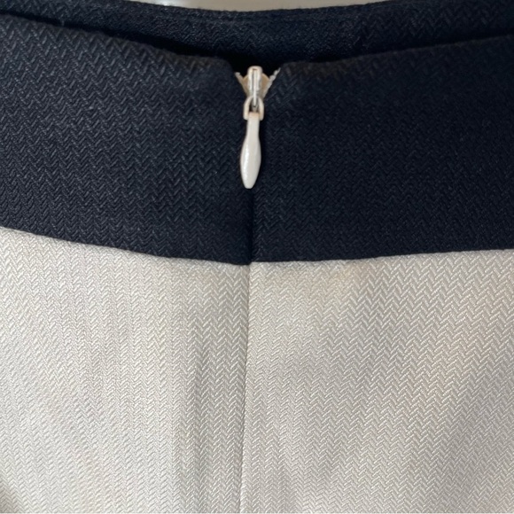 MNG Skirt size 6 Ivory Black Linen Straight Pencil Herringbone Knee Career Suit - Picture 8 of 12